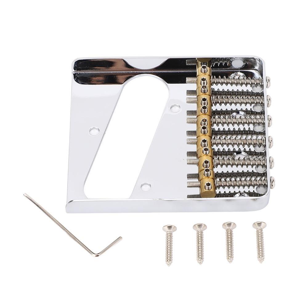 6-Saddle For Telecaster Bridge Metal 6 String Bridge Guitar Bridge  For Electric Guitars white ReptetVigo