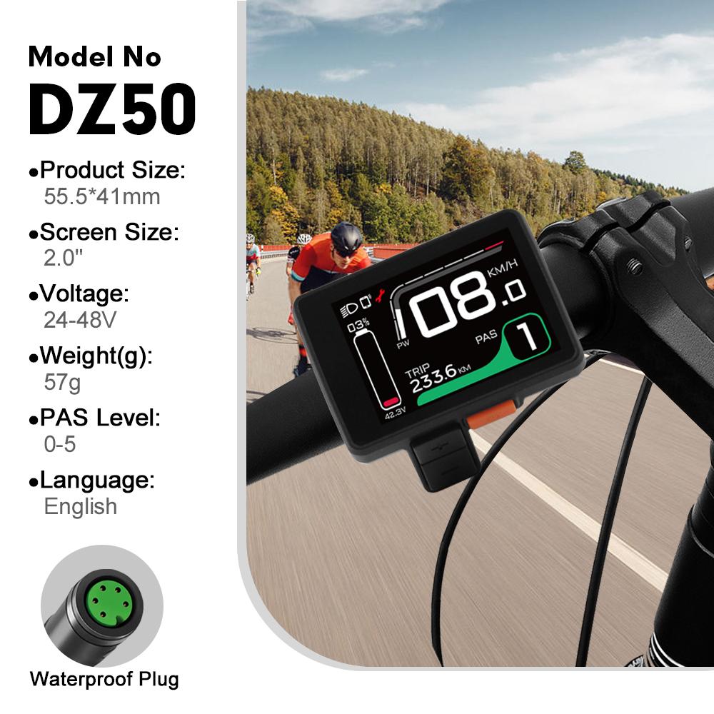BAFANG DZ50 Display Intelligent LCD Screen for E-Bike Fit BAFANG BBS02B BBS01B BBSHD Mid Motor gray QINGLONG GOODS