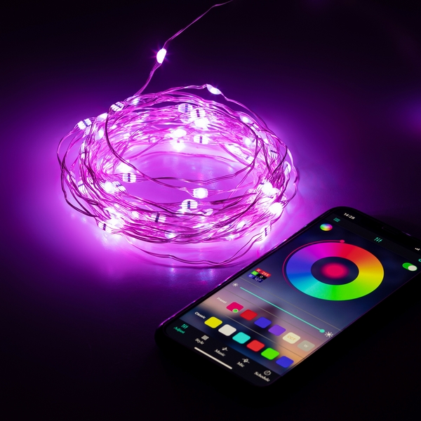 Светодиодная гирлянда Нить с управлением смартфоном 10м RGB ЭРА ЕGNIG - PU-1