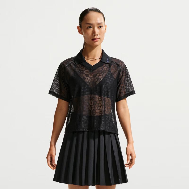 Женский свободный вязаный топ-поло Nike L black