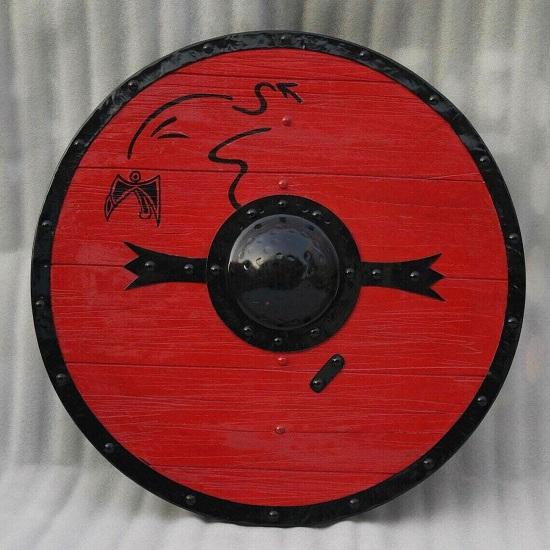 Viking Shield Battle Ready Viking Shield Perfect Cosplay/Decorative Shield black ROYAL HANDICRAFT