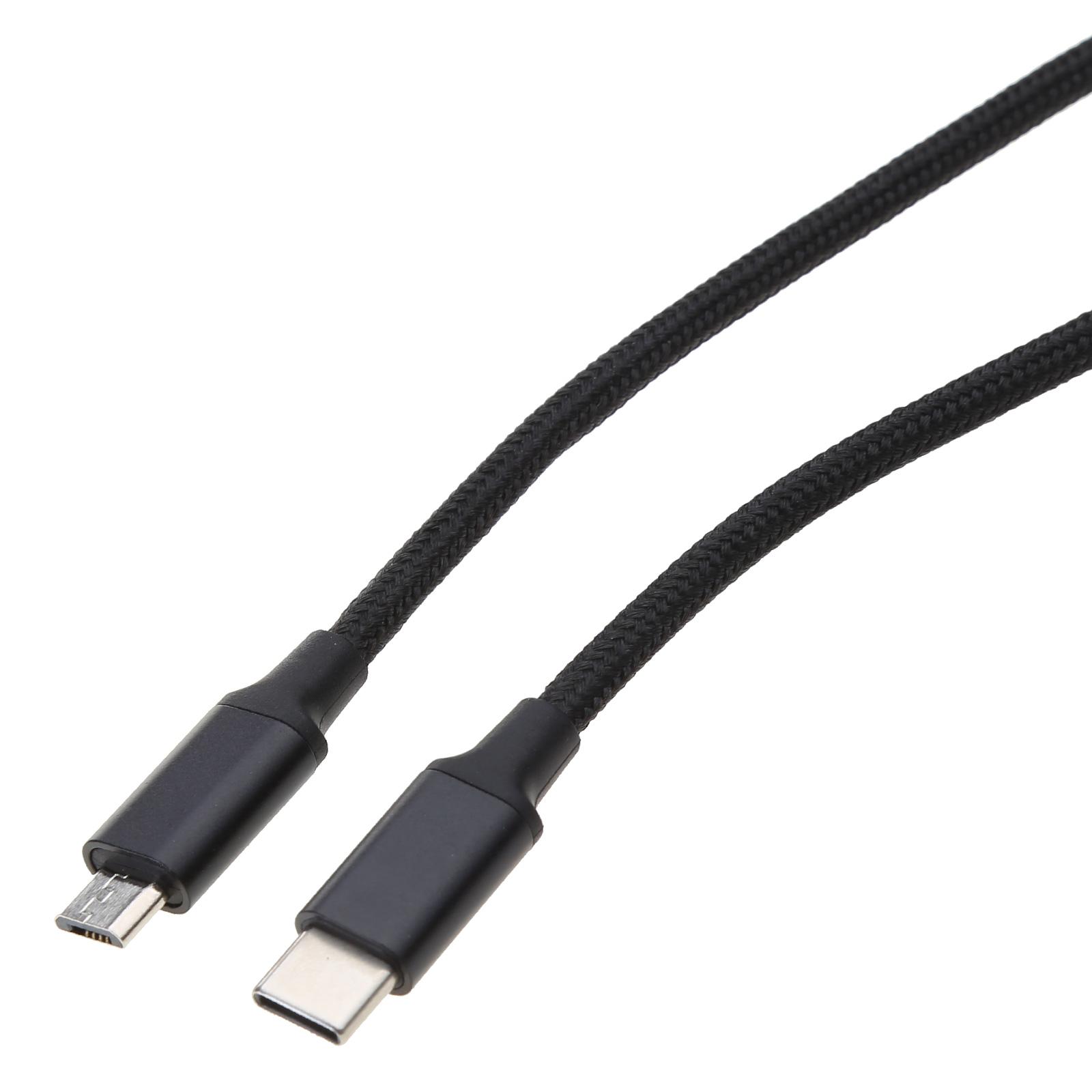 Кабель USB-C Type-C на Micro USB для быстрой зарядки и передачи данных для GalaxyS7S6 Планшетов Камер Телефонов 200CM black Brioche