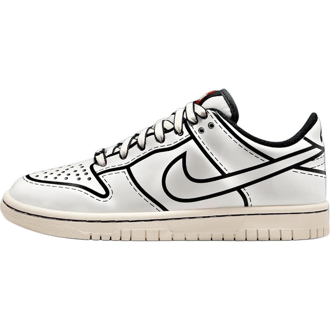 LEGO x Nike Dunk Низкие кеды для скейтбординга с защитой от скольжения и истирания Детские Белый Черный Красный Подростковые IF2117-100 38 white