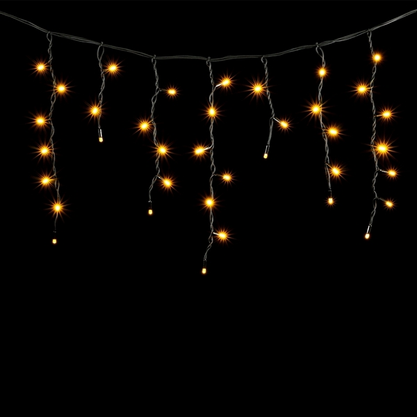 Гирлянда Бахрома 3,1 x 0,5 м Желтая 220В, LED, Провод Черный Каучук, IP65 Laitcom LL120-1-2Y