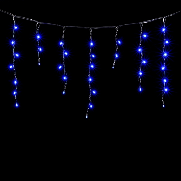 Гирлянда Бахрома 3,1 x 0,5 м Синяя 220В, LED, Провод Черный Каучук, IP65 Laitcom LL120-1-2B