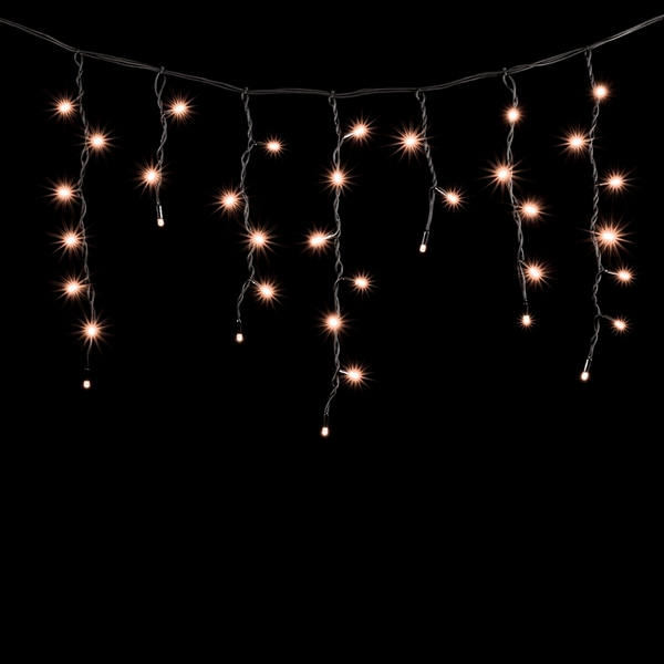 Гирлянда Бахрома 3,1 x 0,5 м Экстра Тепло-Белая 220В, LED, Провод Черный Каучук, IP65 Laitcom LL120-1-2EWW