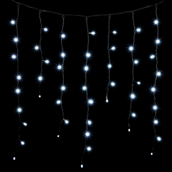 Гирлянда Бахрома 3,2 x 0,9 м Белая 220В, LED, Провод Черный Каучук, IP65 Laitcom LL168-1-2W