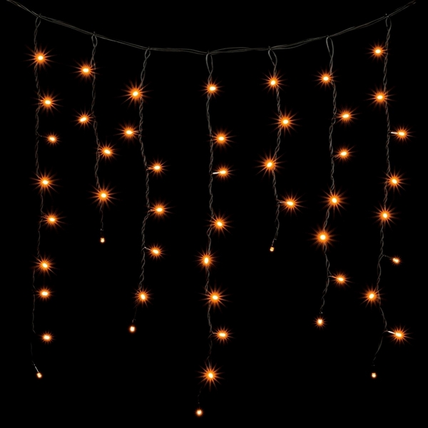 Гирлянда Бахрома 3,2 x 0,9 м Желтая, LED, Провод Черный Каучук, IP65 Laitcom LL168-1-2Y