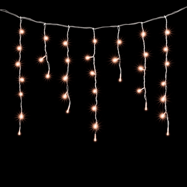 Гирлянда Бахрома 4,9 x 0,5 м Экстра Тепло-Белая 220В, LED, Провод Прозрачный ПВХ, IP54 Laitcom PIL240-10-2EWW