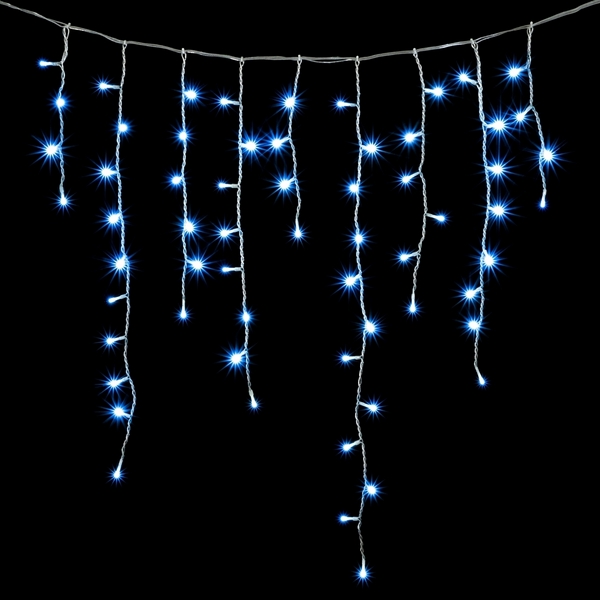 Гирлянда Бахрома x 0,9 м Небесно-Голубая 220В, LED, Провод Прозрачный Силикон, IP65 Laitcom ECC348-10-2SB