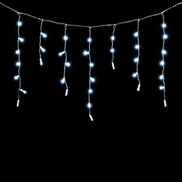 Гирлянда Бахрома с Колпачком 3,1 x 0,5 м Белая 220В, LED, Провод Прозрачный ПВХ, IP65 Laitcom PIL120CAP-10-2W