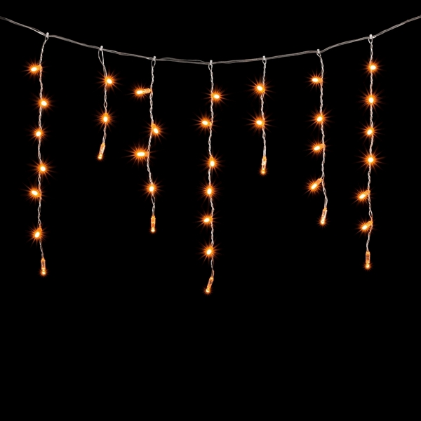Гирлянда Бахрома с Колпачком 3,1 x 0,5 м Желтая 220В, LED, Провод Прозрачный ПВХ, IP65 Laitcom PIL120CAP-10-2Y