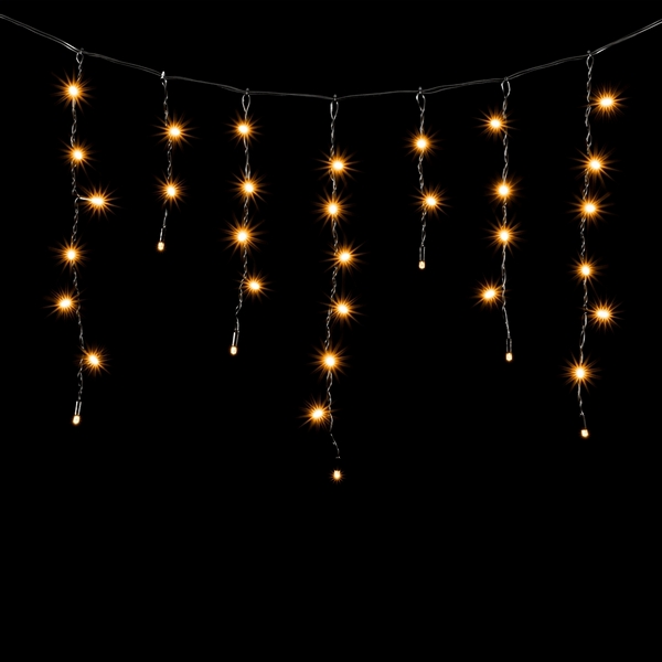 Гирлянда Бахрома с Колпачком 3,1 x 0,5 м Желтая 220В, LED, Провод Черный ПВХ, IP65 Laitcom PIL120CAP-11-2Y