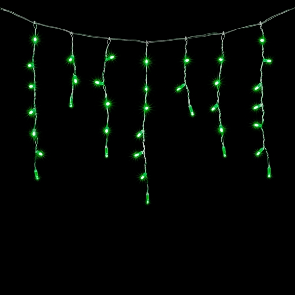 Гирлянда Бахрома с Колпачком 3,1 x 0,5 м Зелёная 220В, LED, Провод Прозрачный ПВХ, IP65 Laitcom PIL120CAP-10-2G