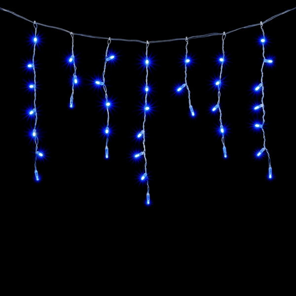 Гирлянда Бахрома с Колпачком 3,1 x 0,5 м Синяя 220В, LED, Провод Прозрачный ПВХ, IP65 Laitcom PIL120CAP-10-2B