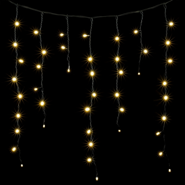 Гирлянда Бахрома с Колпачком 3,2 x 0,9 м Тепло-Белая 220В, LED, Провод Черный ПВХ, IP65 Laitcom PIL180CAP-11-2WW