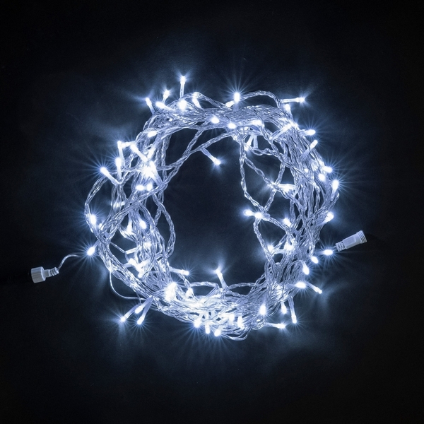 Гирлянда Нить 10м Белая 220В, LED, Провод Прозрачный ПВХ, IP54 Laitcom Нити (на ёлку) PST100-10-2W