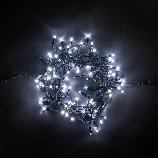 Гирлянда Нить 10м Белая с Мерцанием Каждого Диода 220В, LED, Провод Черный Каучук, IP65 Laitcom Нити (на ёлку) LL75ABL-1-2W