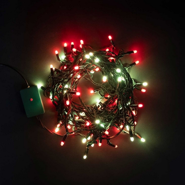 Гирлянда Нить с Колпачком 15м Разноцветная 220В, LED, Провод Черный Каучук, IP65 Laitcom Нити (на ёлку) AUG100CAP-21-1EPRGB