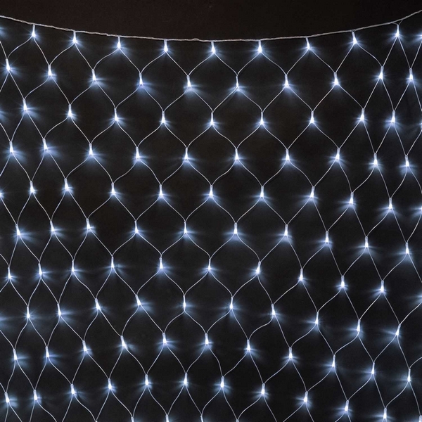 Светодиодная Сеть x 3 м Белая с Контроллером 220В, LED, Провод Прозрачный ПВХ, IP54 Laitcom Сети NTL384C-10-2W
