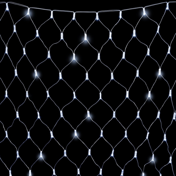Светодиодная Сеть с Колпачком x м Белая Мерцанием Белого Диода 220В, LED, Провод Прозрачный ПВХ, IP65 Laitcom Сети NTL256BLWCAP-10-2W