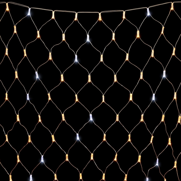 Светодиодная Сеть с Колпачком x м Тепло-Белая Мерцанием Белого Диода 220В, LED, Провод Прозрачный ПВХ, IP65 Laitcom Сети NTL256BLWCAP-10-2WW