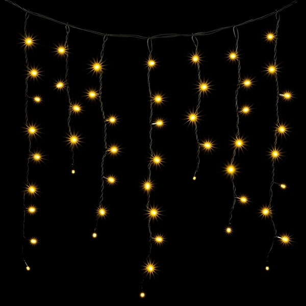 Гирлянда Бахрома 3,2 x 0,9 м Тепло-Белая 220В, LED, Провод Черный Каучук, IP65 Laitcom LL168-1-2WW
