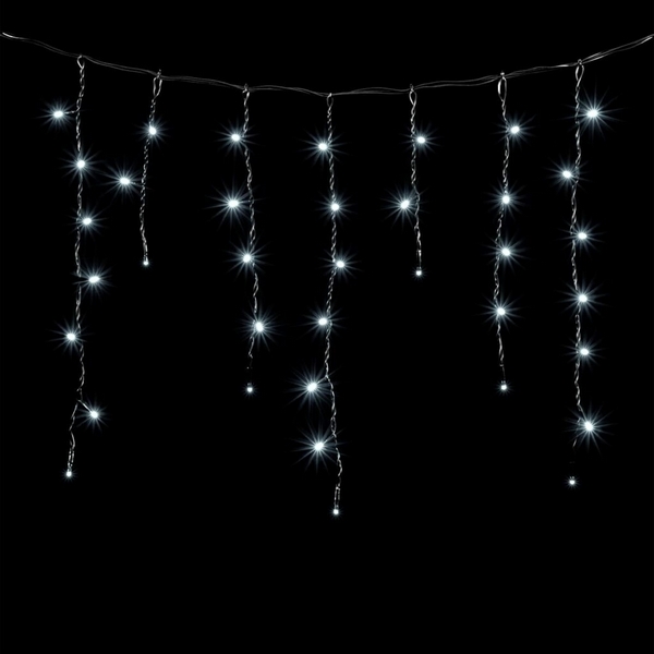 Гирлянда Бахрома 3,1 x 0,5 м Белая с Мерцанием Белого Диода 220В, LED, Провод Черный ПВХ, IP54 Laitcom PIL150BLW-11-2W