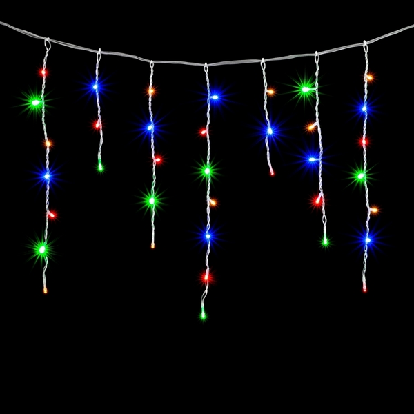 Гирлянда Бахрома 3,1 x 0,5 м Разноцветная 220В, LED, Провод Прозрачный ПВХ, IP54 Laitcom PIL150-10-2M