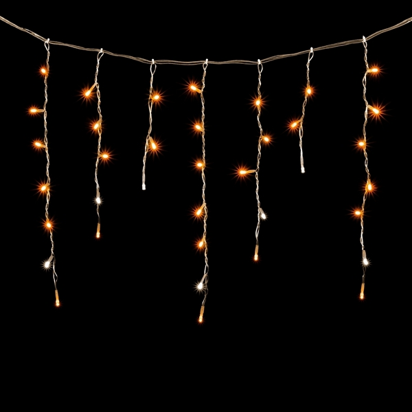 Гирлянда Бахрома 3,1 x 0,5 м Желтая с Мерцанием Белого Диода 220В, LED, Провод Прозрачный ПВХ, IP54 Laitcom PIL150BLW-10-2Y