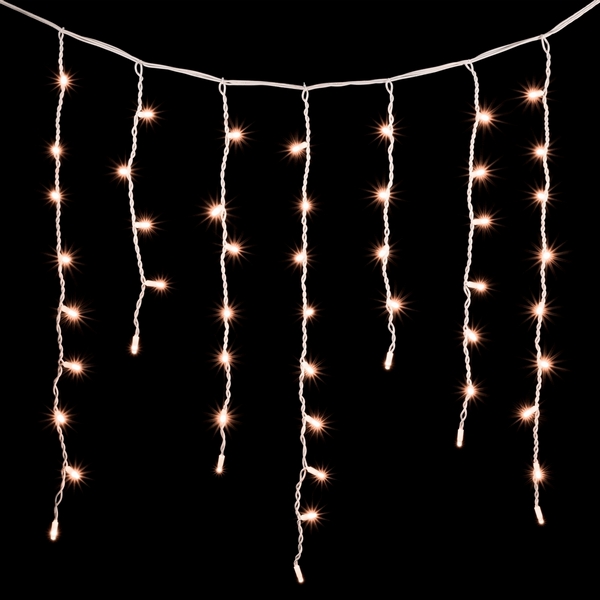 Гирлянда Бахрома 3,2 x 0,9 м Экстра Тепло-Белая 220В, LED, Провод Белый Каучук, IP65 Laitcom LL168-8-2EWW