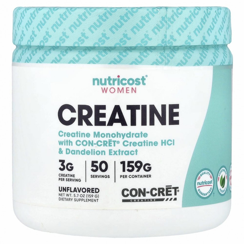 Nutricost, Для женщин, креатин, без добавок, 3 г (159 г) NCS-67445