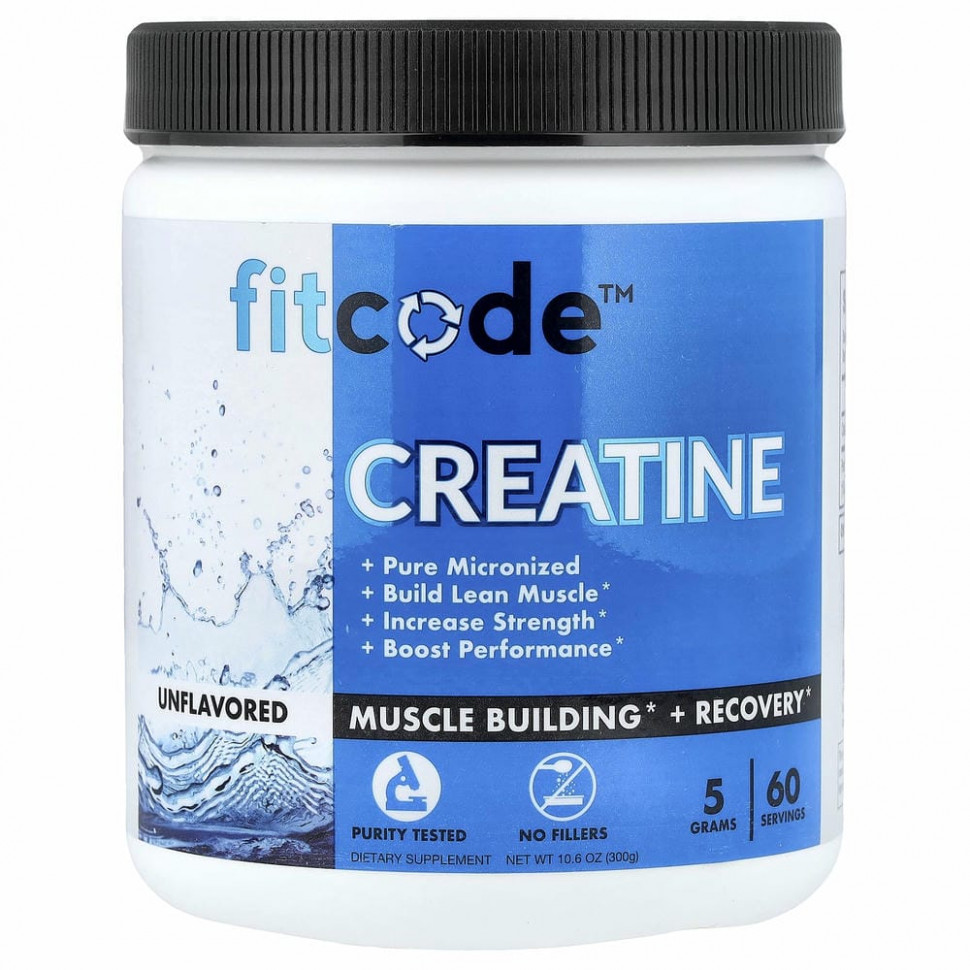 FITCODE, Креатин, без добавок, 5 г, 300 г (10,6 унции) FCD-02863
