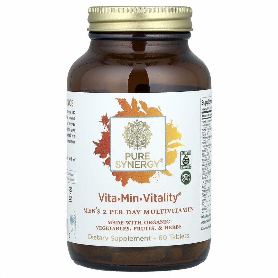 Pure Synergy, Vita-Min-Vitality для мужчин, 60 таблеток SYN-00491