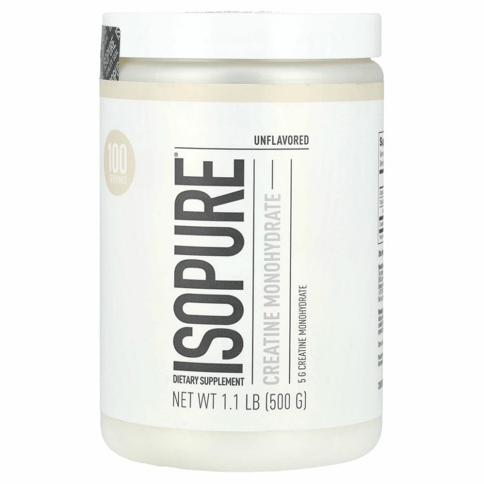 Isopure, Моногидрат креатина, без добавок, 500 г (1,1 фунта) NBT-02528