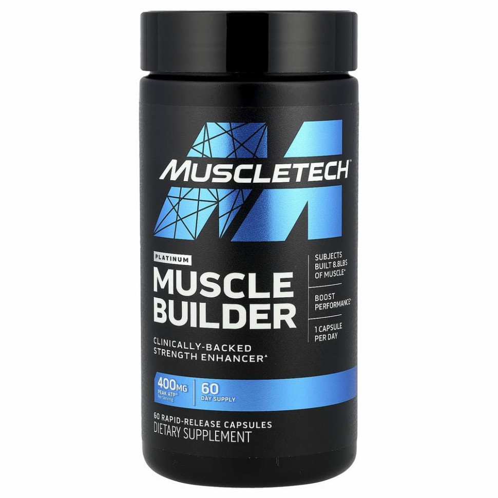 MuscleTech, Platinum Muscle Builder, 60 капсул с быстрым высвобождением MSC-61056