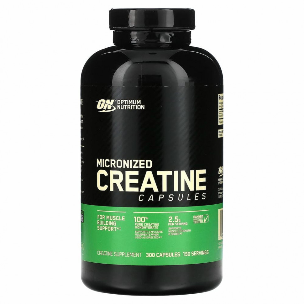 Optimum Nutrition, Микронизированный креатин`` 300 капсул OPN-02135