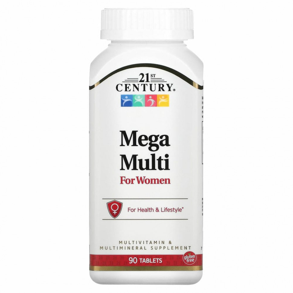 21st Century, Mega Multi, мультивитамины и мультимикроэлементы для женщин, 90 таблеток 21 Сенчури CEN-22659