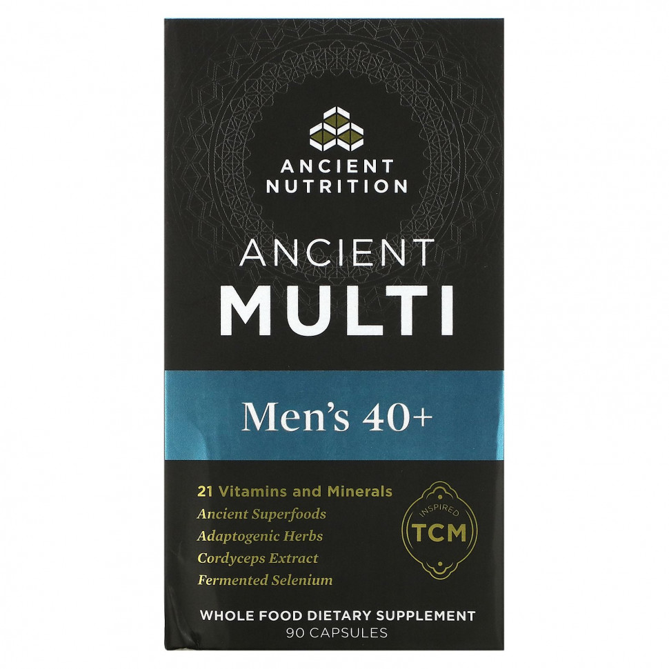 Dr. Axe / Ancient Nutrition, Ancient Multi, для мужчин от 40 лет, 90 капсул Эншент Нутришен ATN-02332
