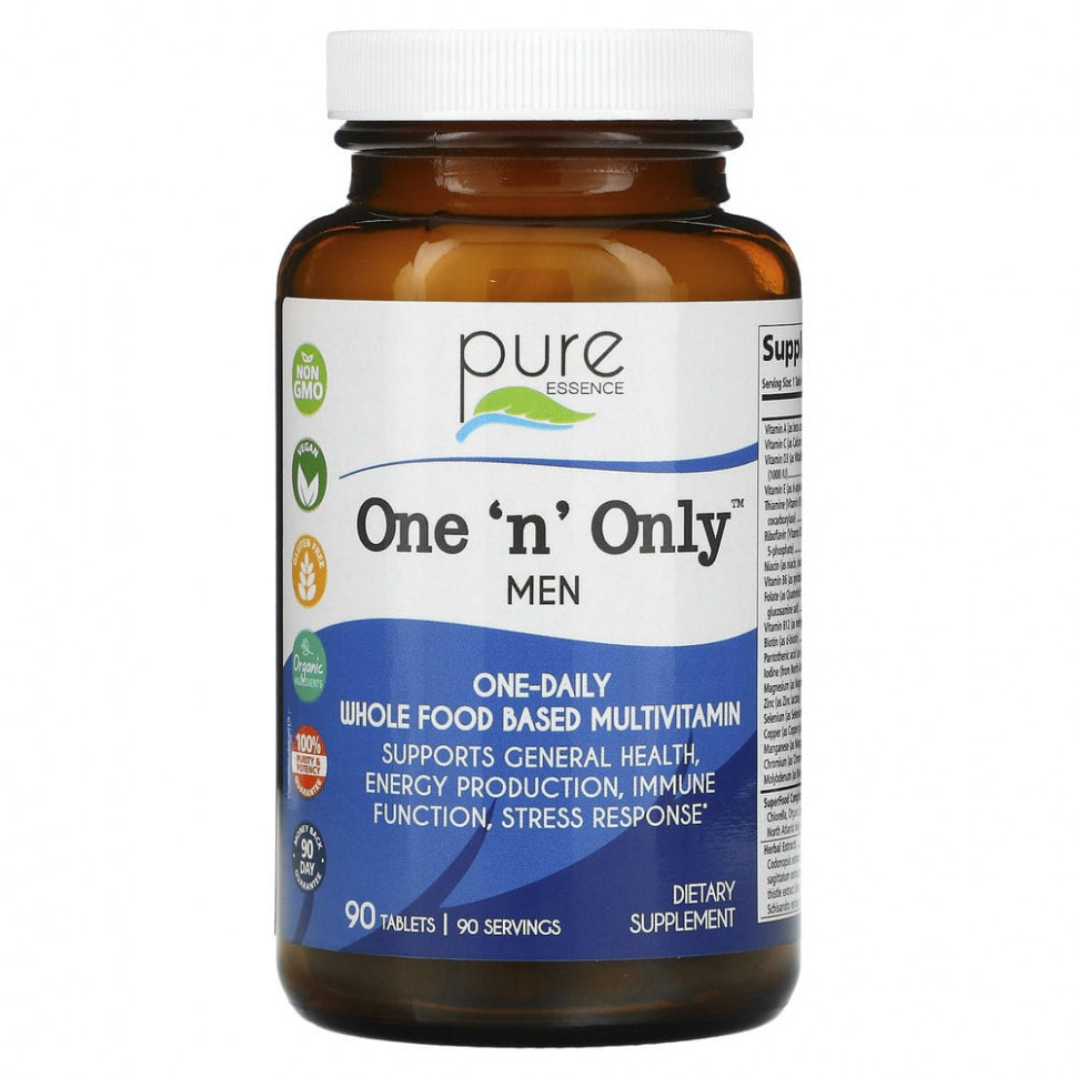 Pure Essence, One 'n' Only Men, мультивитамины и минералы, 90 таблеток Пуре Есеенс PUR-01705