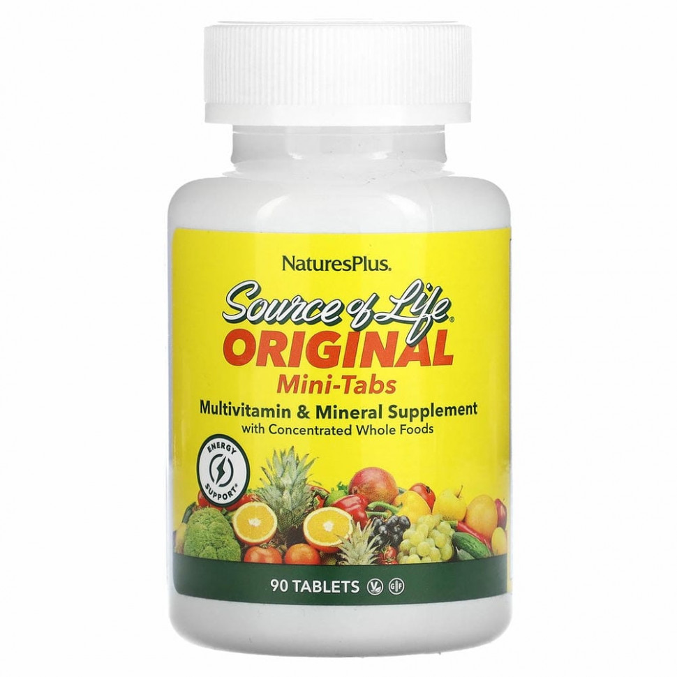 NaturesPlus, Source Of Life, Multi-Vitamin & Mineral Supplement, 90 Mini-Tablets Натурес Плюс NAP-30582