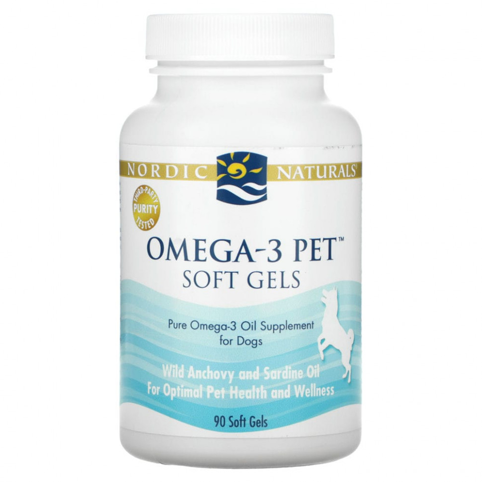 Nordic Naturals, Omega-3 Pet, для собак, 90 капсул Нордик Натуралс NOR-50502