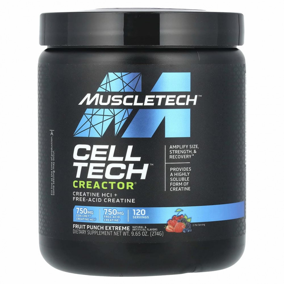 Muscletech, Performance Series, CREACTOR, формула гидрохлорида креатина, с фруктовым вкусом, 269 г (9,51 унции) Мусклетек MSC-70879