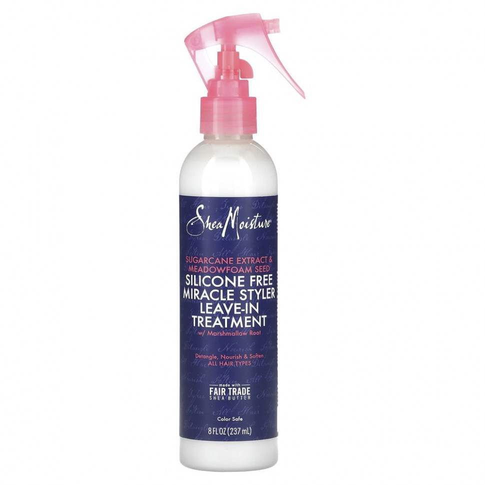 SheaMoisture, чудесный стайлер, несмываемое средство для ухода за волосами без силикона, с экстрактом сахарного тростника и семенами пенника лугового, 237 мл (8 жидк. унций) Ши Мойстчэ SMT-19034