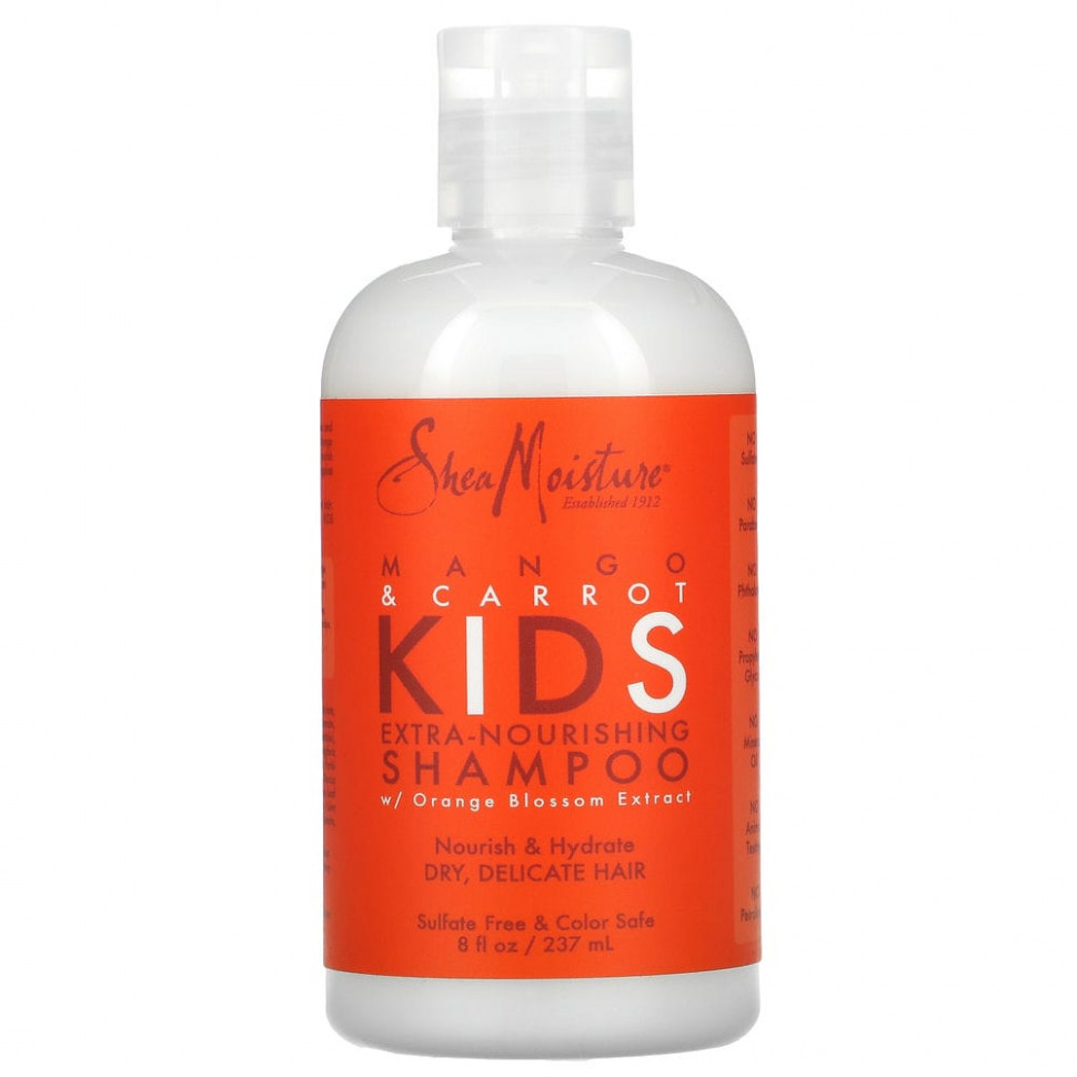 SheaMoisture, экстра-питательный шампунь для детей, манго и морковь, 237 мл (8 жидк. унций) Ши Мойстчэ SMT-90500