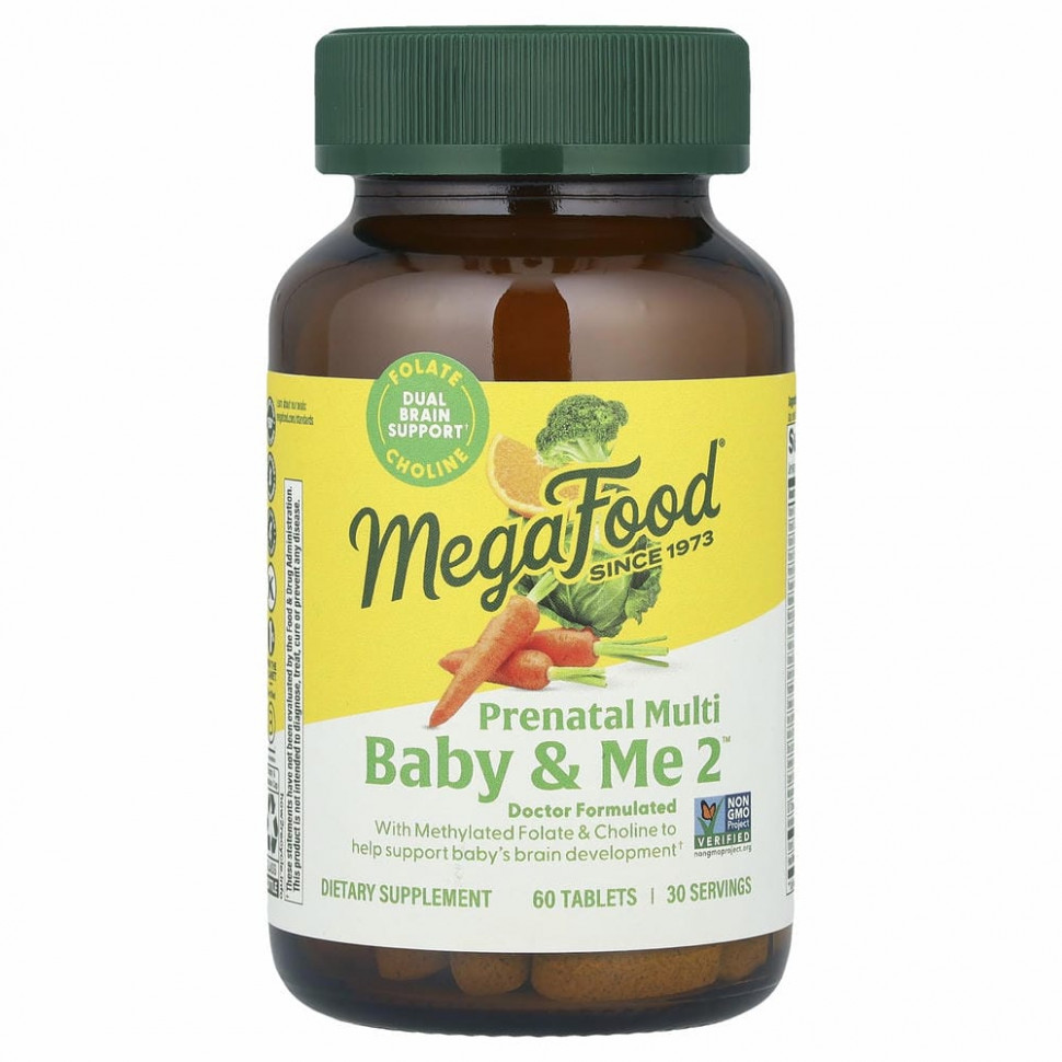MegaFood, Baby & Me 2, витамины для беременных, 60 таблеток Мегафудс MGF-10314