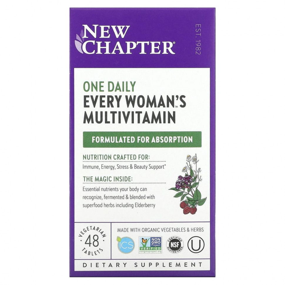 New Chapter, Препарат Every Woman's One Daily Multi, 48 таблеток Нью Чэптэ NCR-00307