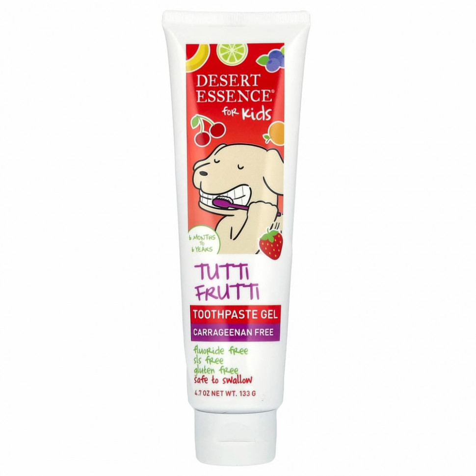 Desert Essence, зубная паста-гель для детей, тутти-фрутти, 133 г (4,7 унции) Дезерт Эссенс DES-33448