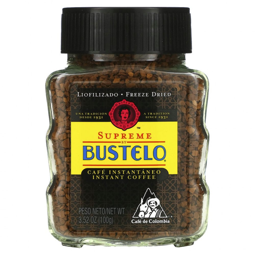 Caf? Bustelo, Supreme by Bustelo, растворимый кофе, сублимированный, 100 г (3,52 унции) Café Bustelo CBL-01111
