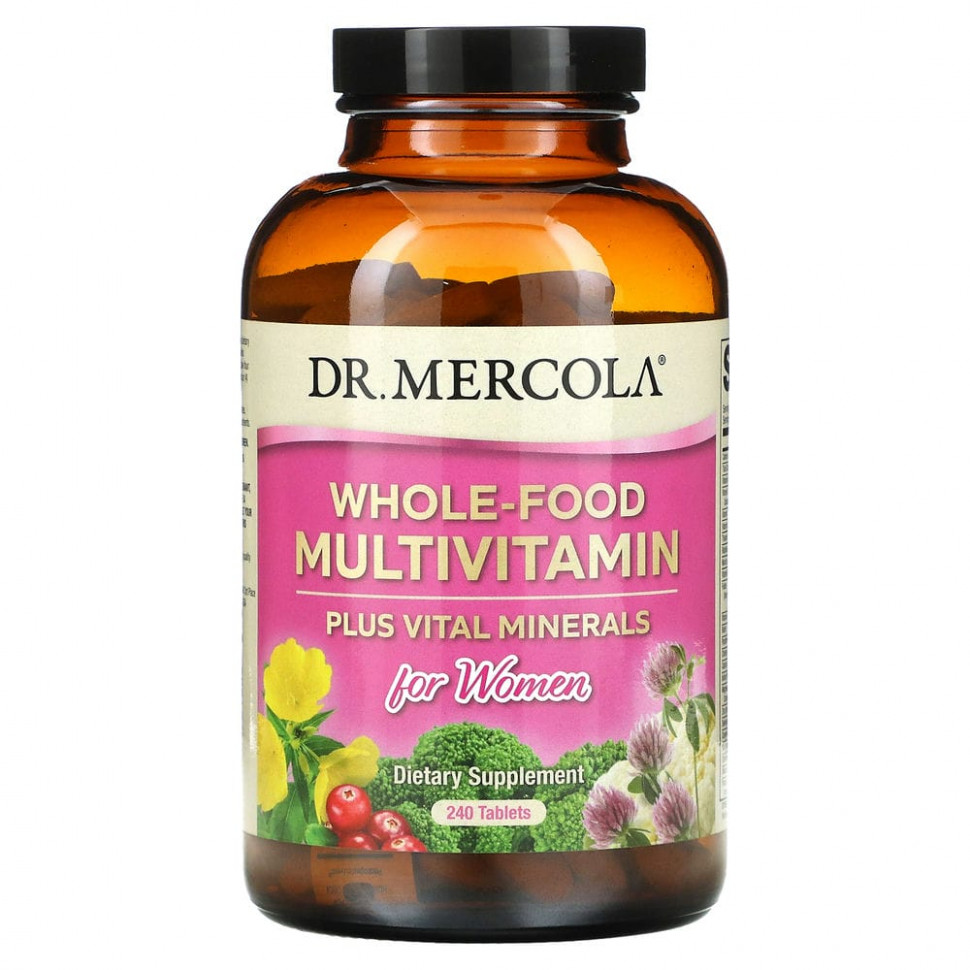 Dr. Mercola, Мультивитамины из цельных продуктов плюс необходимые микроэлементы для женщин, 240 таблеток ДР. Меркола MCL-01939
